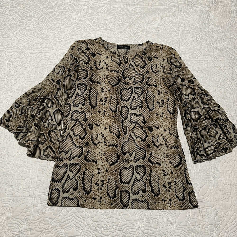 Stylish Snake Print Women's Top Sz M